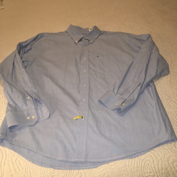 Beautiful blue dress Izod cotton shirt, XL - Picture 2 of 4
